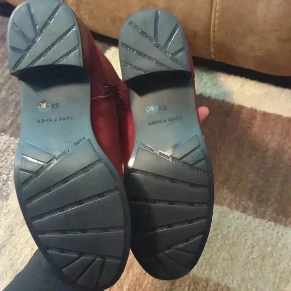 Marc Fischer dark red suede incept women's boots - Picture 6 of 11